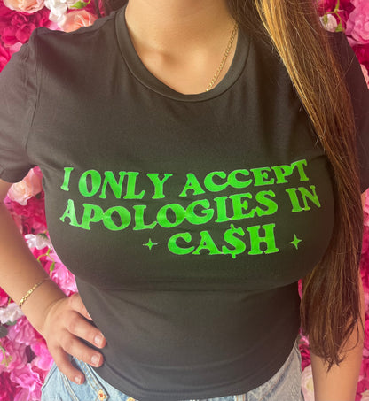 "Cash Only" black t shirt