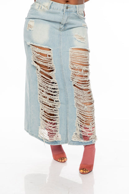 Distressed Skirt