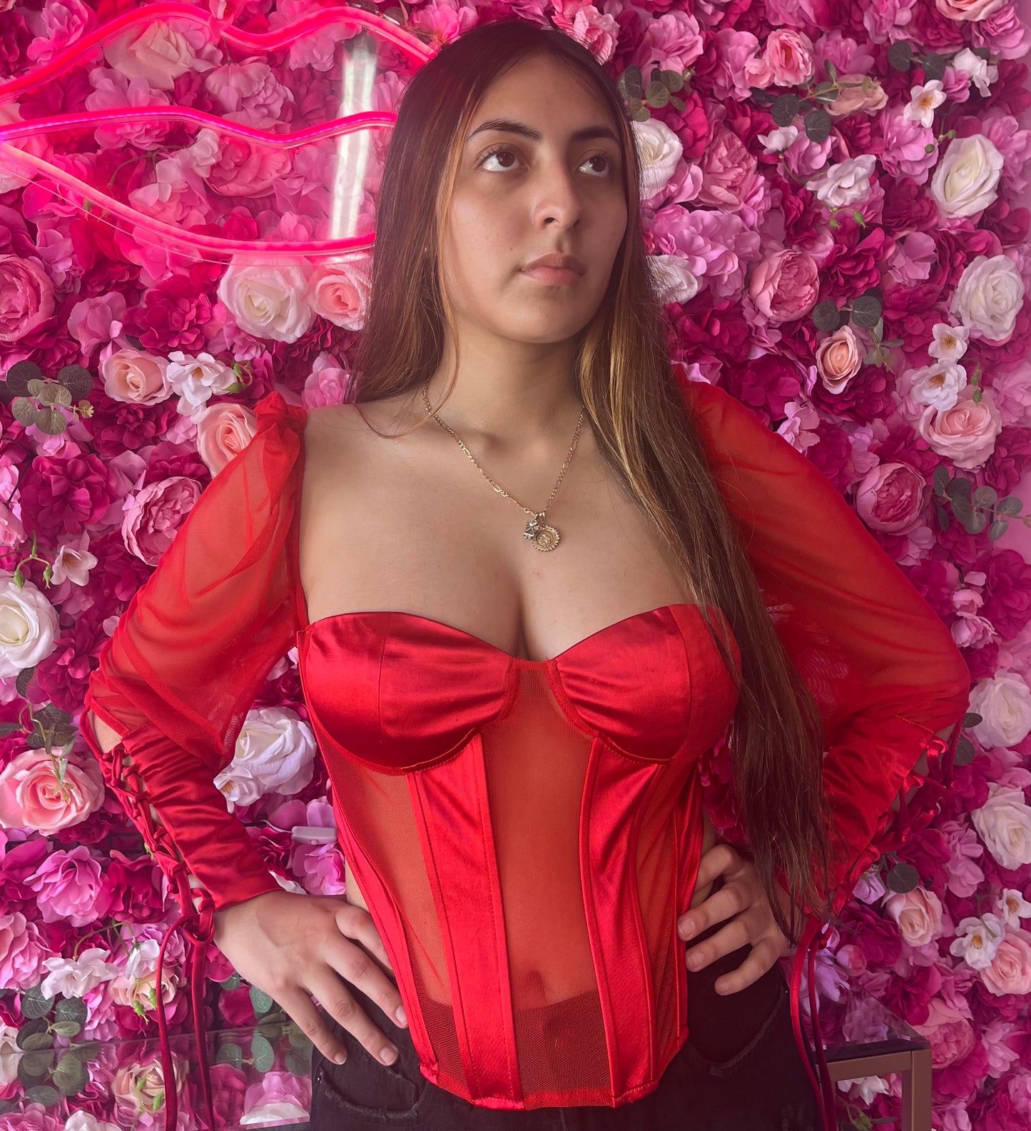 Red Corset crop top