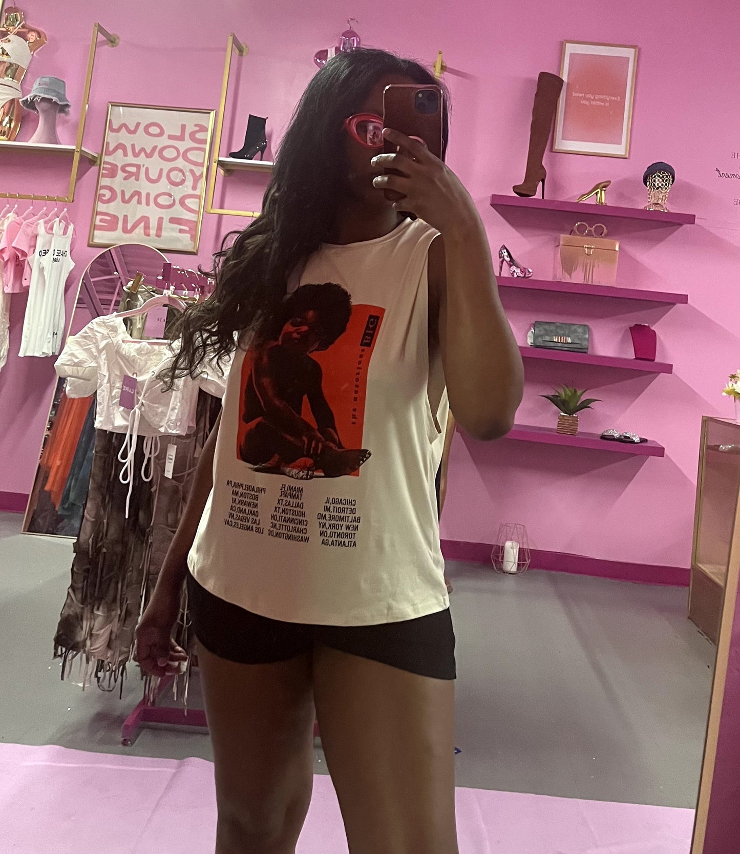 Red "biggie smalls" tshirt short set