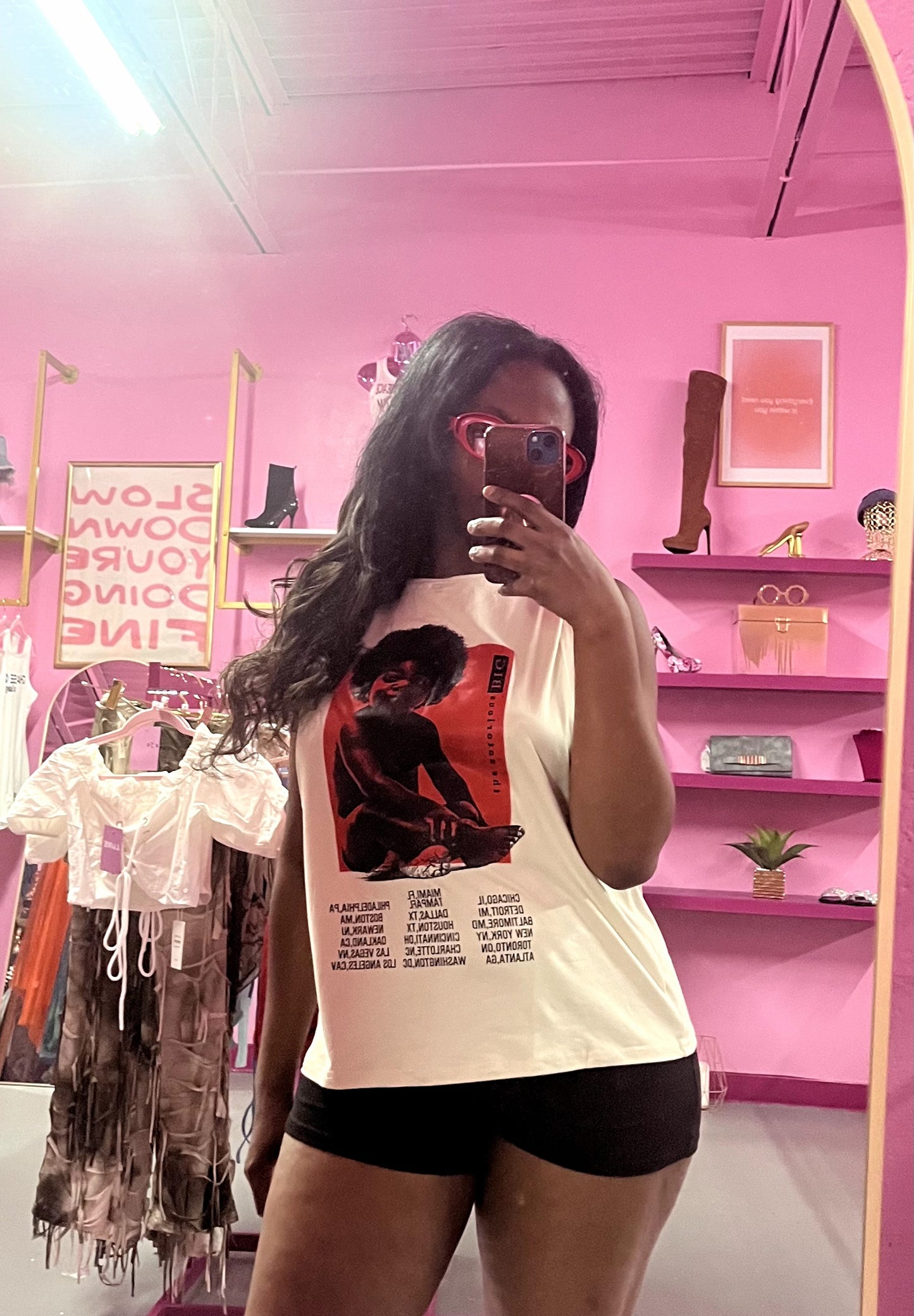 Red "biggie smalls" tshirt short set