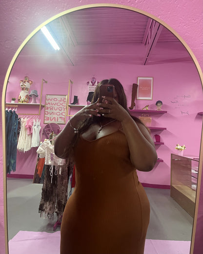 Plus Size Brown Beater Maxi Dress