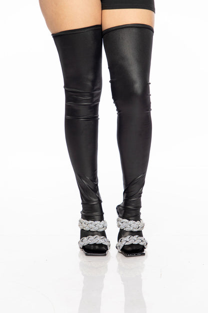 Leather Thigh Socks