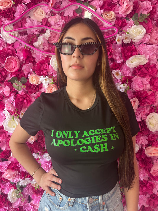 "Cash Only" black t shirt