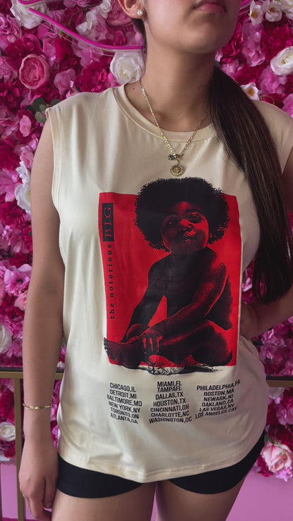 Red "biggie smalls" tshirt short set