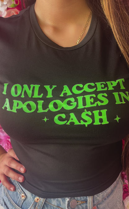 "Cash Only" black t shirt